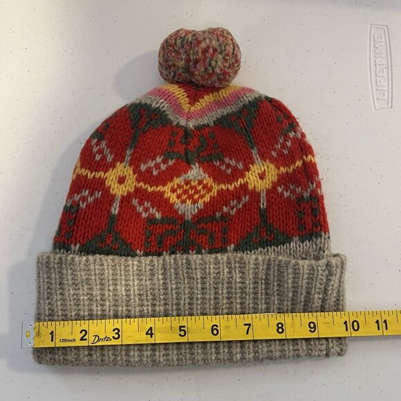 Moda International Vintage 100% Lambswool Hat Beanie Winter Christmas Red Women - Picture 4 of 6